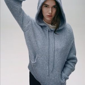 Zara super soft light blue hoodie sweater size S small